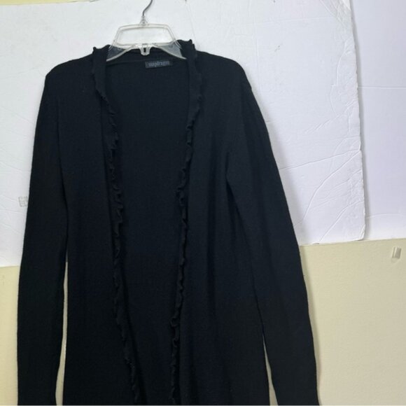 Snapdragon 100% Cashmere Cardigan Knit Sweater Duster Coat Lightweight Ruffle M - Picture 10 of 16